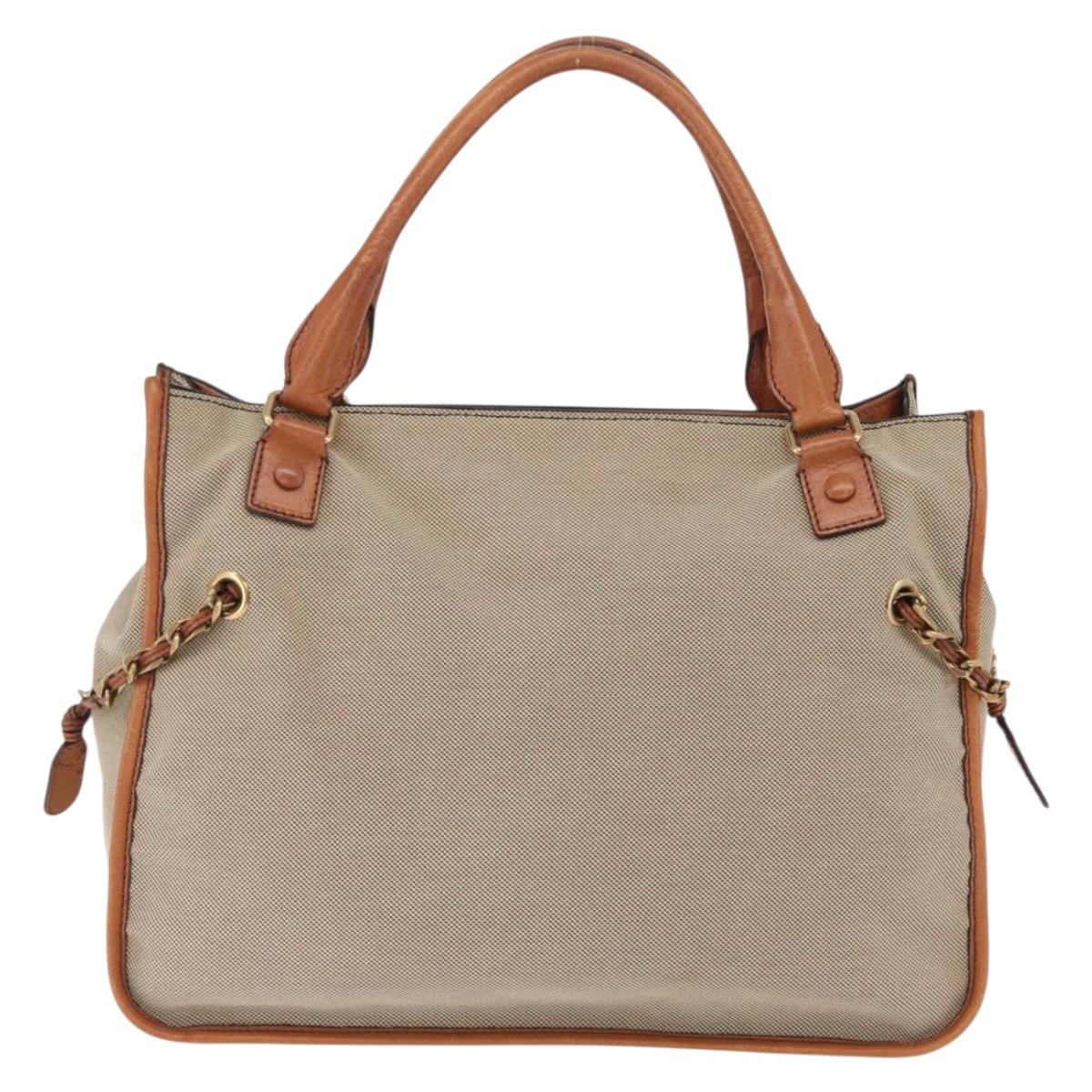 Chloe Harley Hand Bag Canvas Leather Beige Gold Auth yk21014V