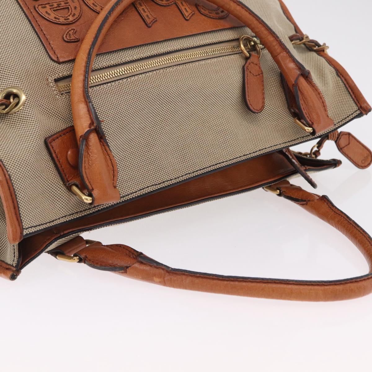 Chloe Harley Hand Bag Canvas Leather Beige Gold Auth yk21014V