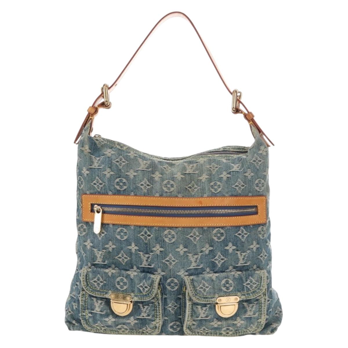 LOUIS VUITTON Monogram Denim Buggy GM Shoulder Bag Blue M95048 LV Auth yk21020V