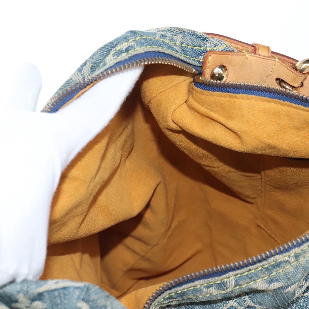 LOUIS VUITTON Monogram Denim Buggy GM Shoulder Bag Blue M95048 LV Auth yk21020V