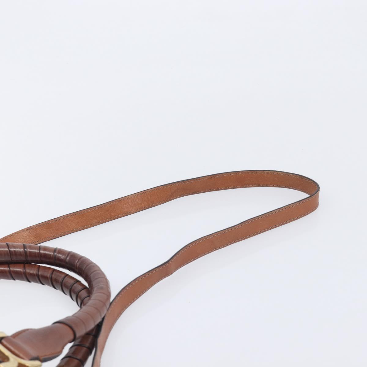 Chloe Marcie Hand Bag Leather 2way Brown Gold Auth yk21022