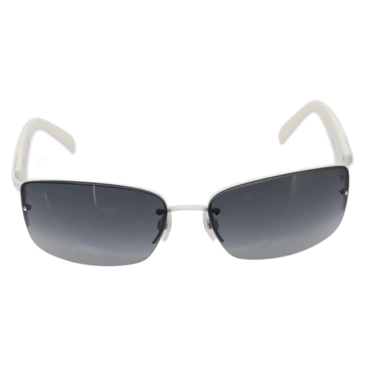 CHANEL Sunglasses plastic White CC Auth yk21023M