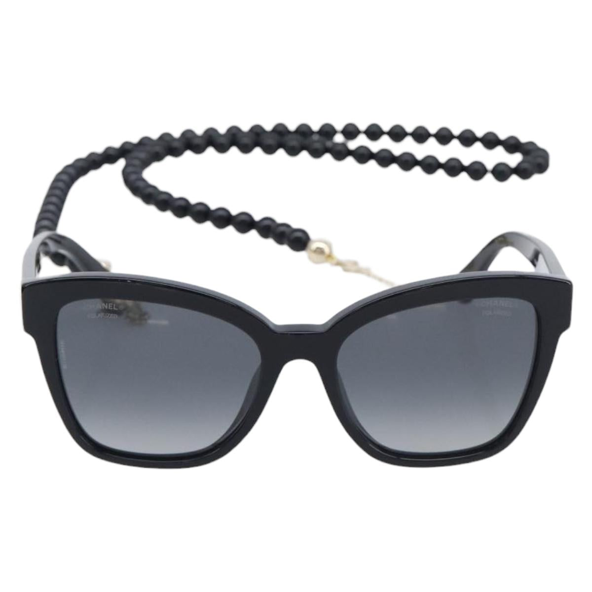 CHANEL Sunglasses plastic Black CC Auth yk21025M