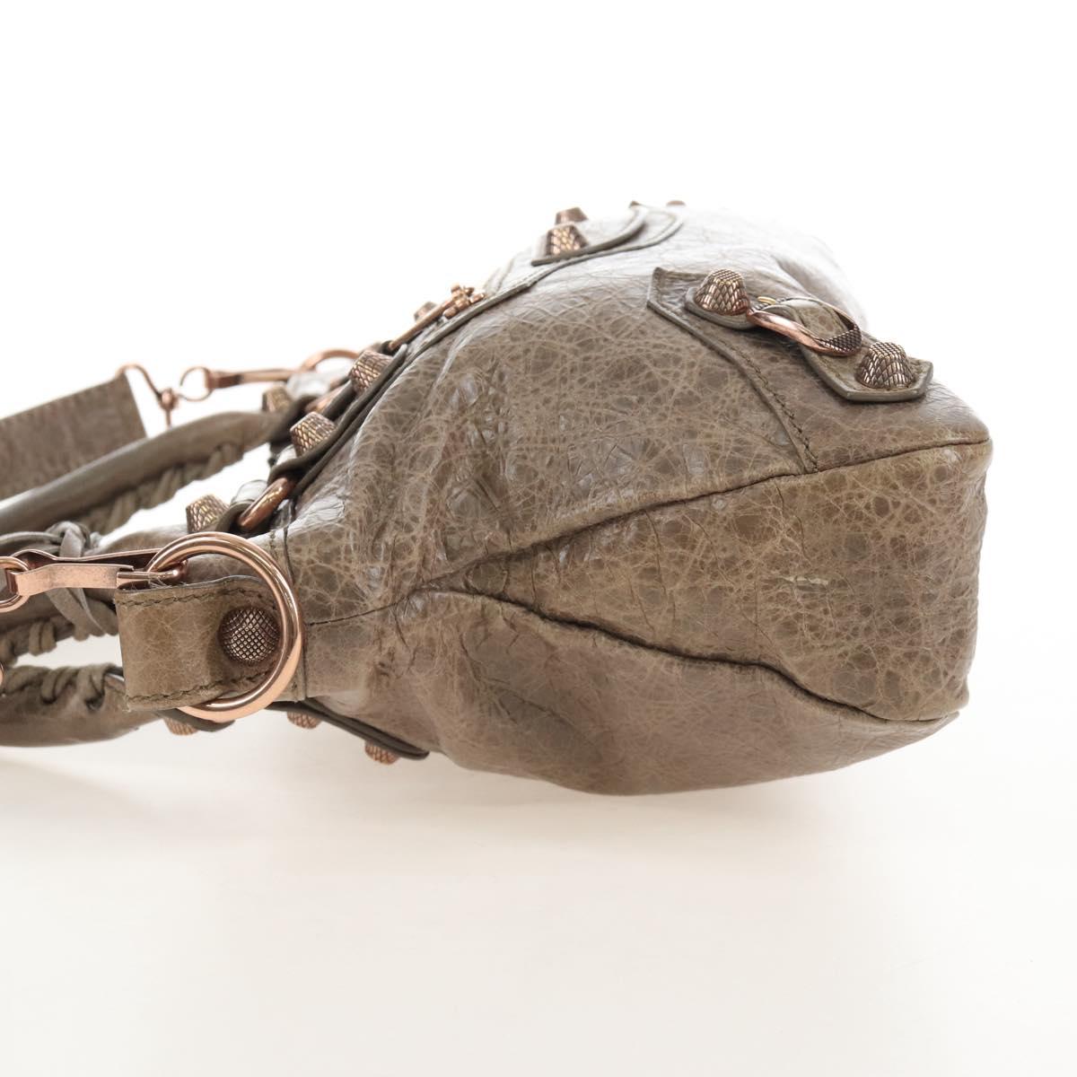 Balenciaga The Giant First Hand Bag Leather 2way Beige 285433 Auth yk21029SAM