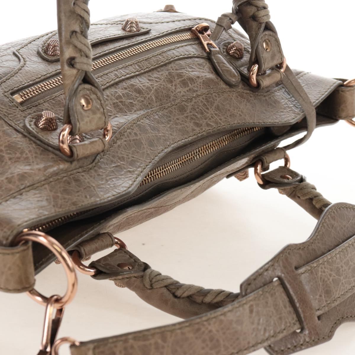 Balenciaga The Giant First Hand Bag Leather 2way Beige 285433 Auth yk21029SAM
