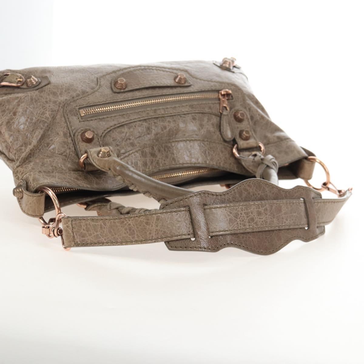 Balenciaga The Giant First Hand Bag Leather 2way Beige 285433 Auth yk21029SAM