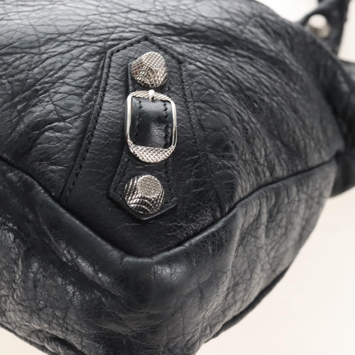 Balenciaga The Giant Town Hand Bag Leather 2way Black 240578 Auth yk21030M