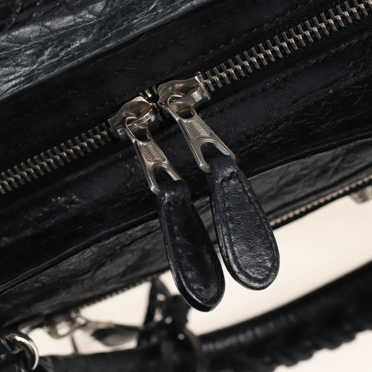Balenciaga The Giant Town Hand Bag Leather 2way Black 240578 Auth yk21030M