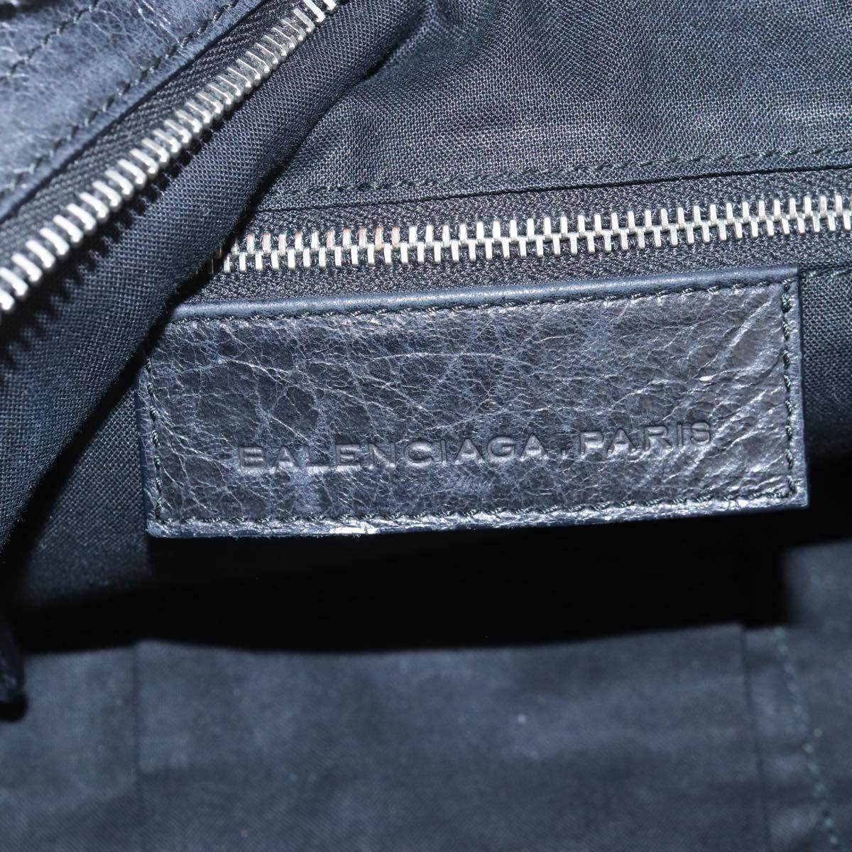 Balenciaga The Giant Town Hand Bag Leather 2way Black 240578 Auth yk21030M