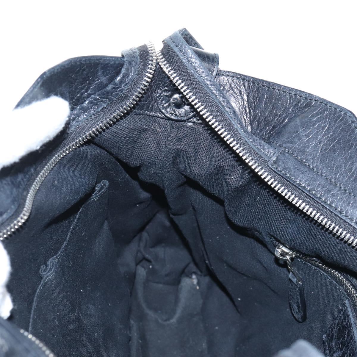 Balenciaga The Giant Town Hand Bag Leather 2way Black 240578 Auth yk21030M