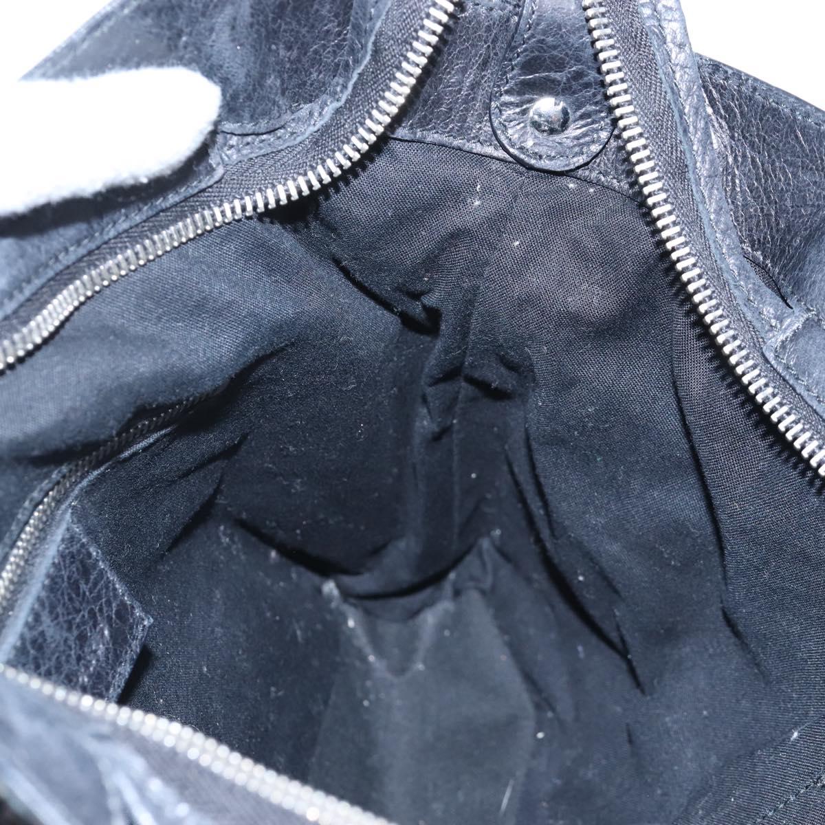 Balenciaga The Giant Town Hand Bag Leather 2way Black 240578 Auth yk21030M