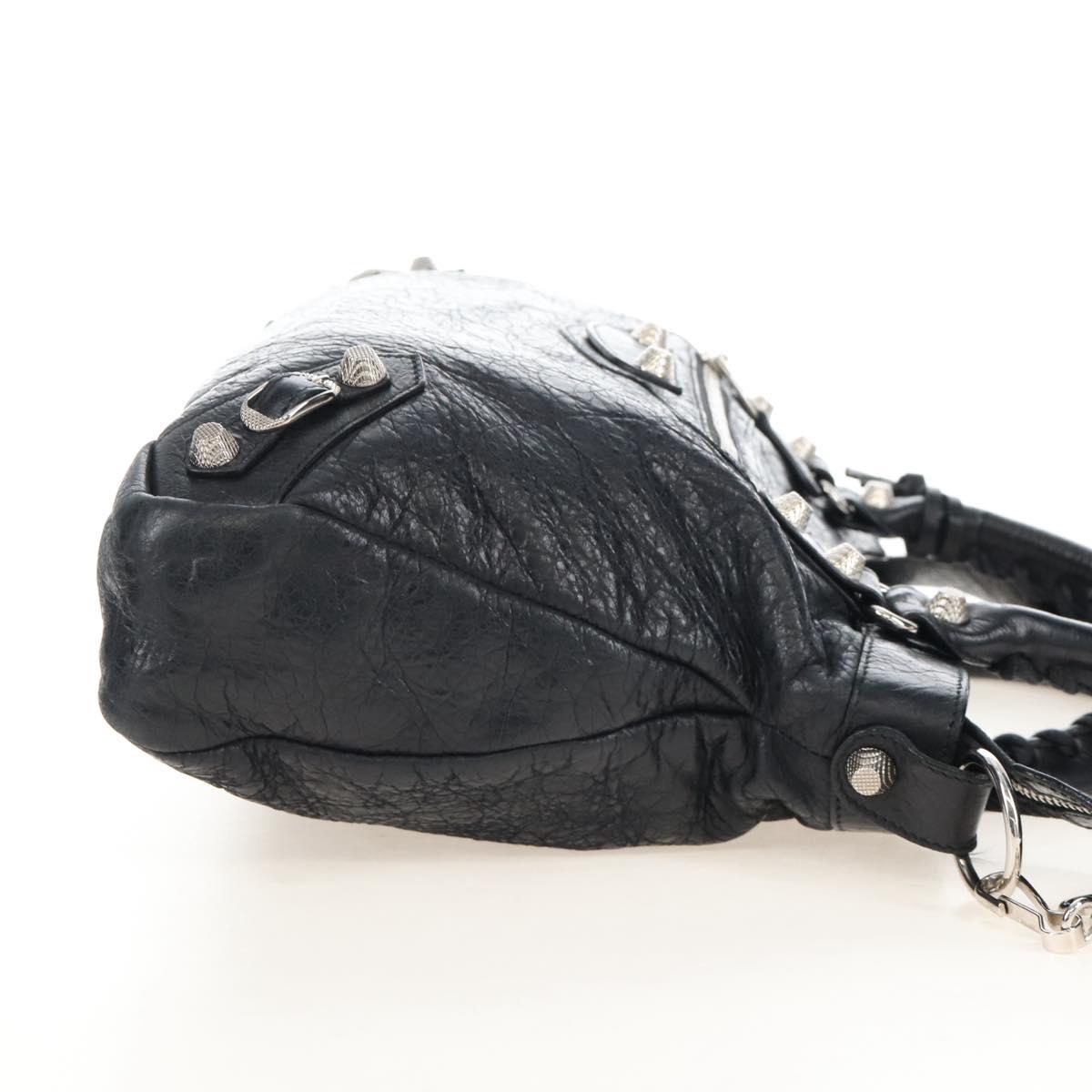 Balenciaga The Giant Town Hand Bag Leather 2way Black 240578 Auth yk21030M