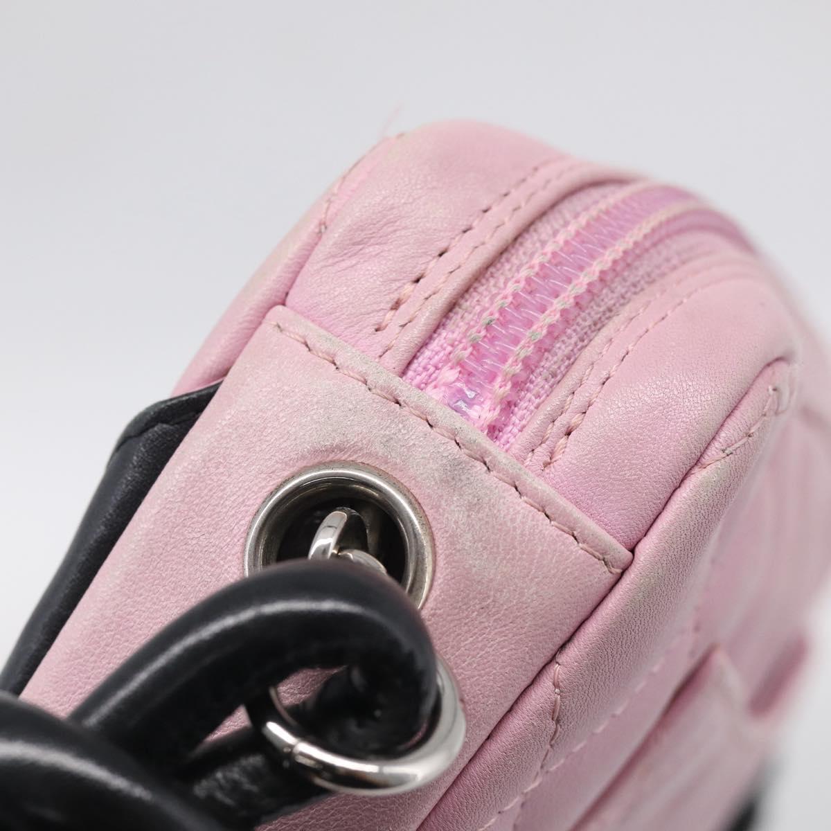 CHANEL Cambon Line Hand Bag Leather Pink Silver CC Auth yk21032V