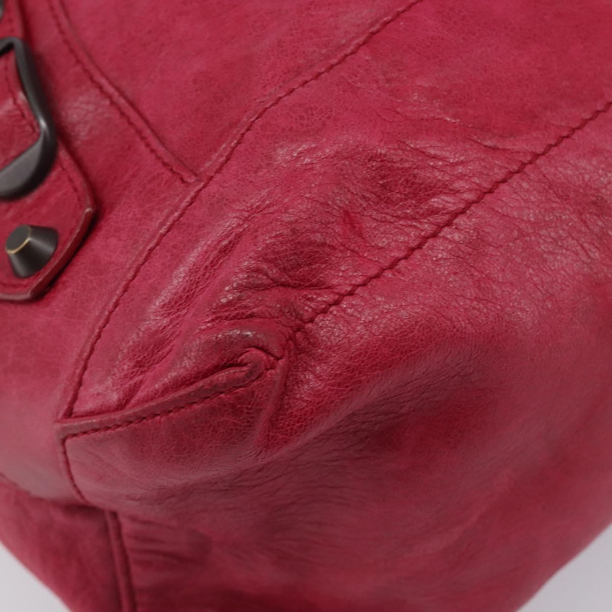 Balenciaga The Day Shoulder Bag Leather Red 140442 Auth yk21040V