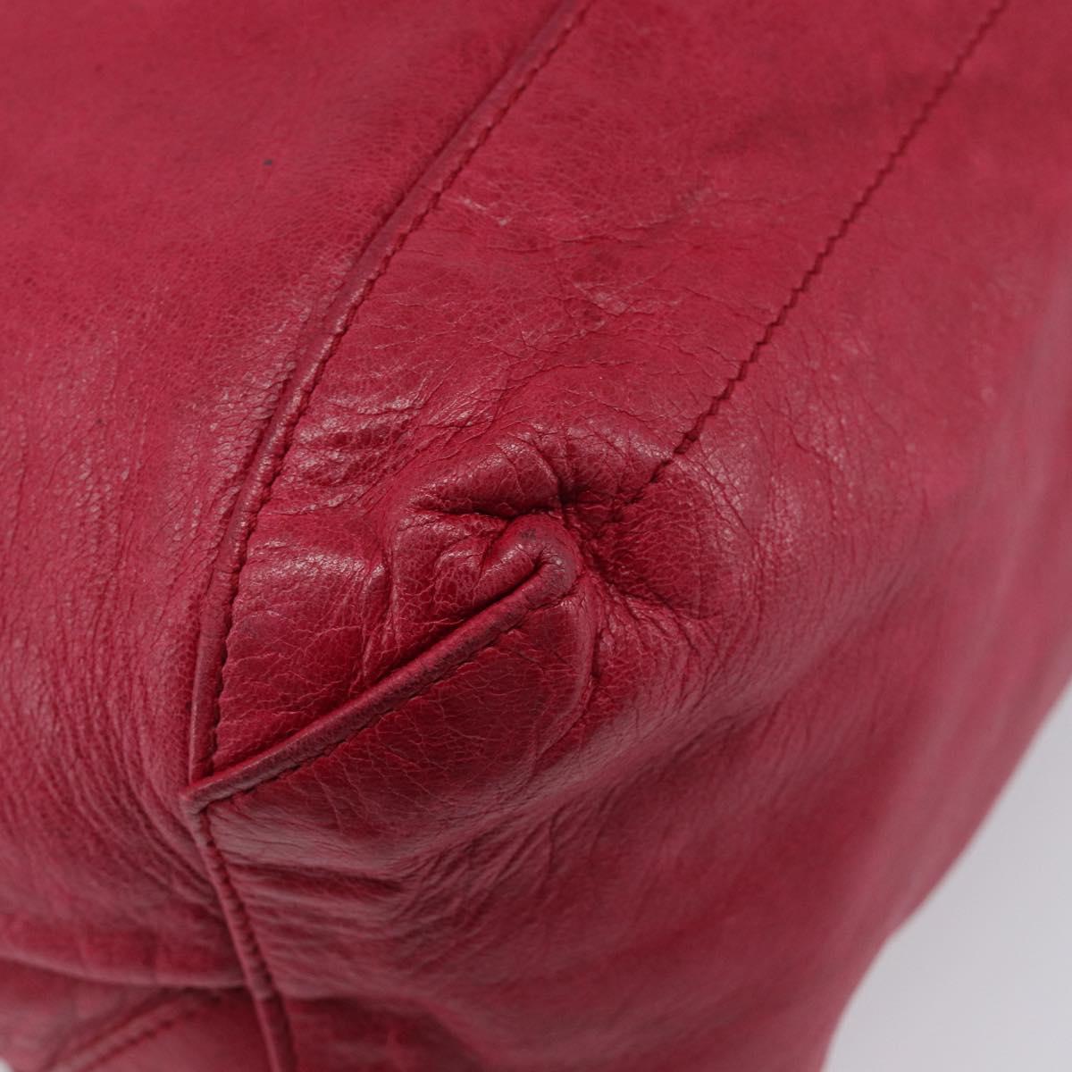 Balenciaga The Day Shoulder Bag Leather Red 140442 Auth yk21040V
