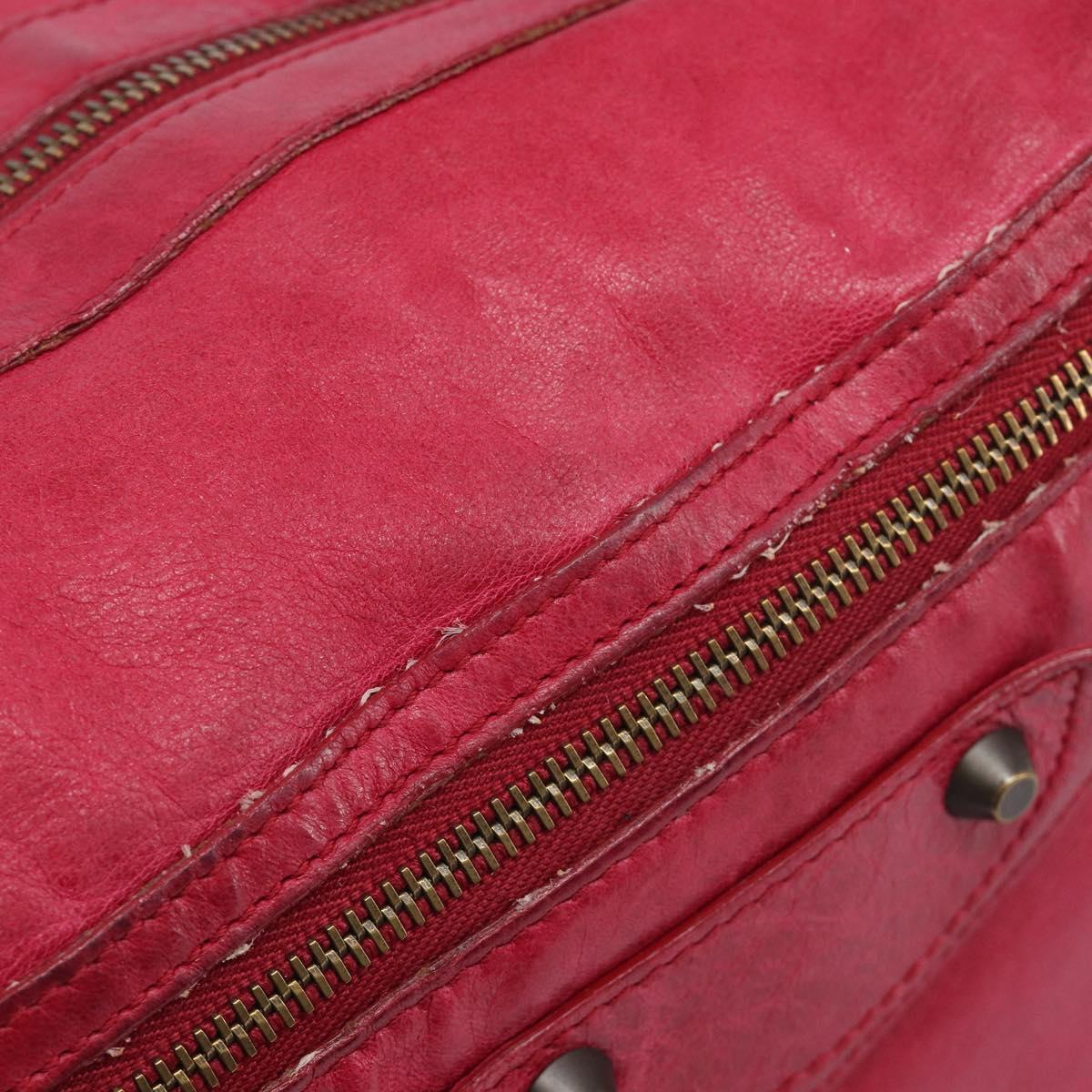 Balenciaga The Day Shoulder Bag Leather Red 140442 Auth yk21040V