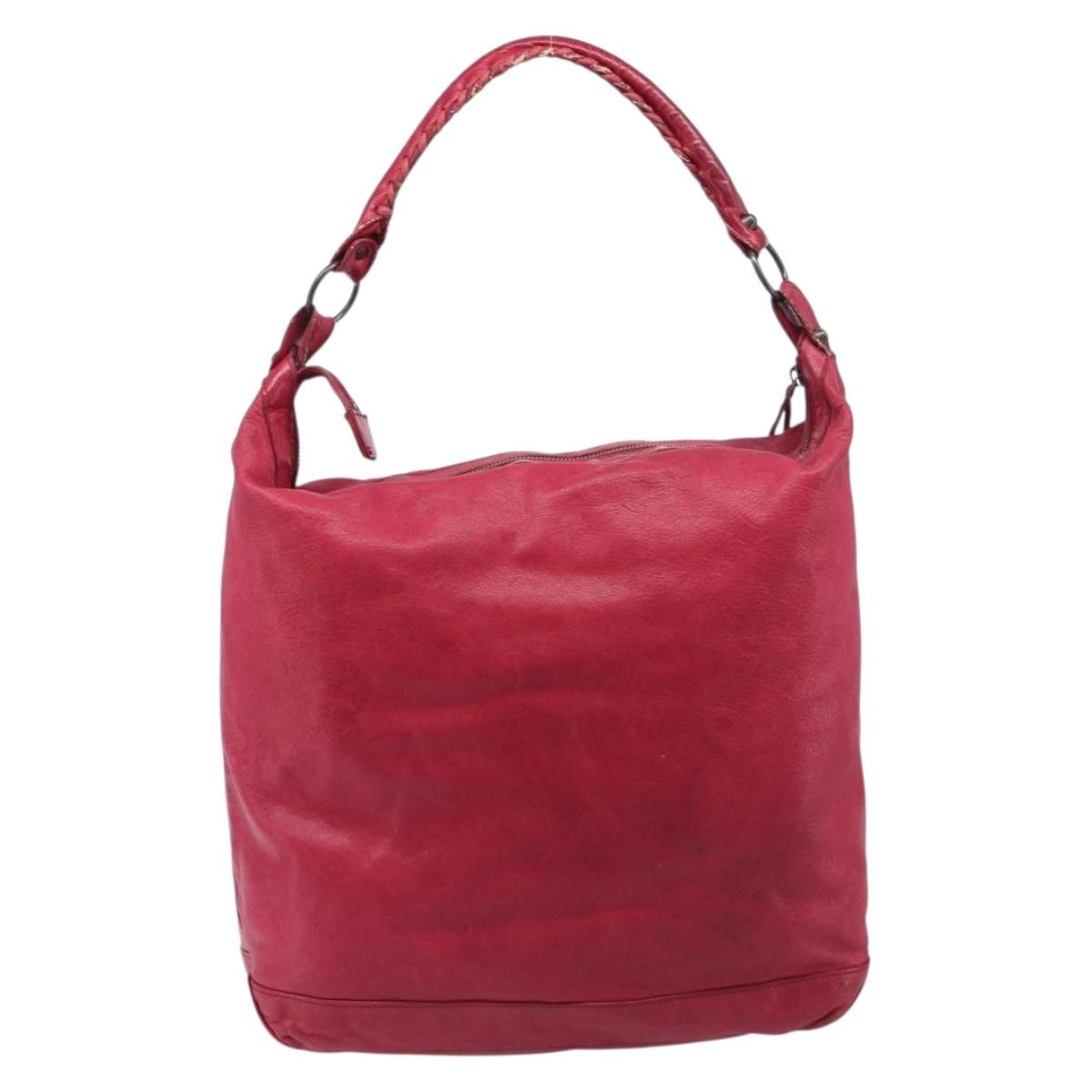 Balenciaga The Day Shoulder Bag Leather Red 140442 Auth yk21040V