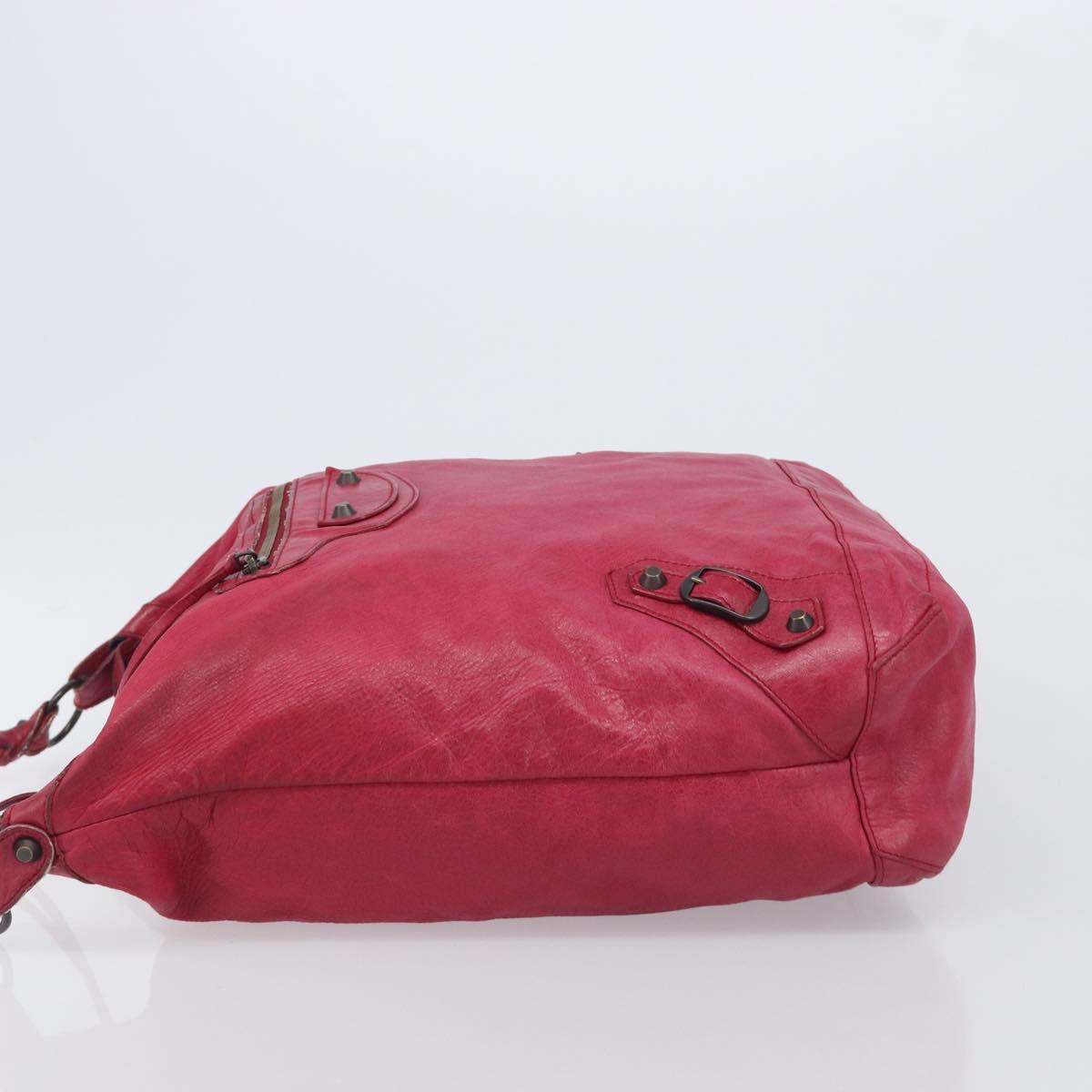 Balenciaga The Day Shoulder Bag Leather Red 140442 Auth yk21040V