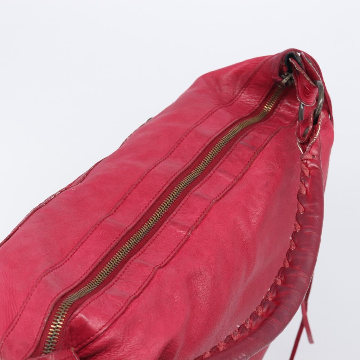 Balenciaga The Day Shoulder Bag Leather Red 140442 Auth yk21040V