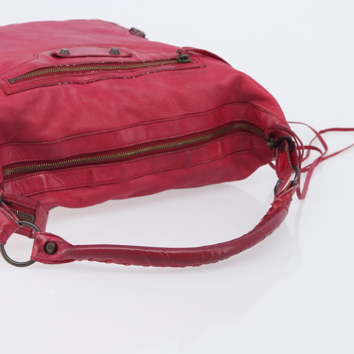 Balenciaga The Day Shoulder Bag Leather Red 140442 Auth yk21040V