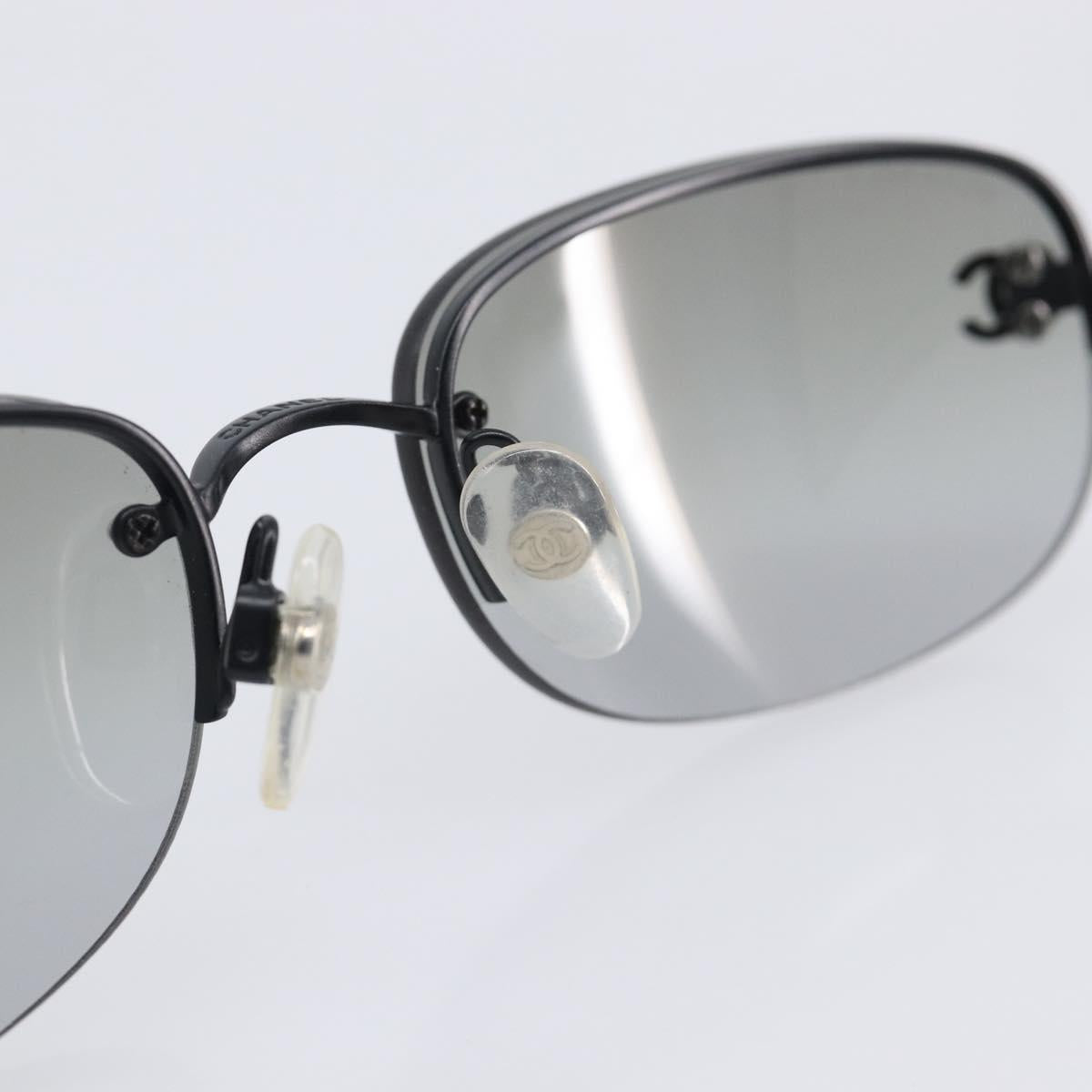 CHANEL Sunglasses Metal Black CC Auth yk21042M