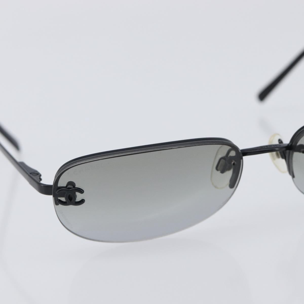 CHANEL Sunglasses Metal Black CC Auth yk21042M