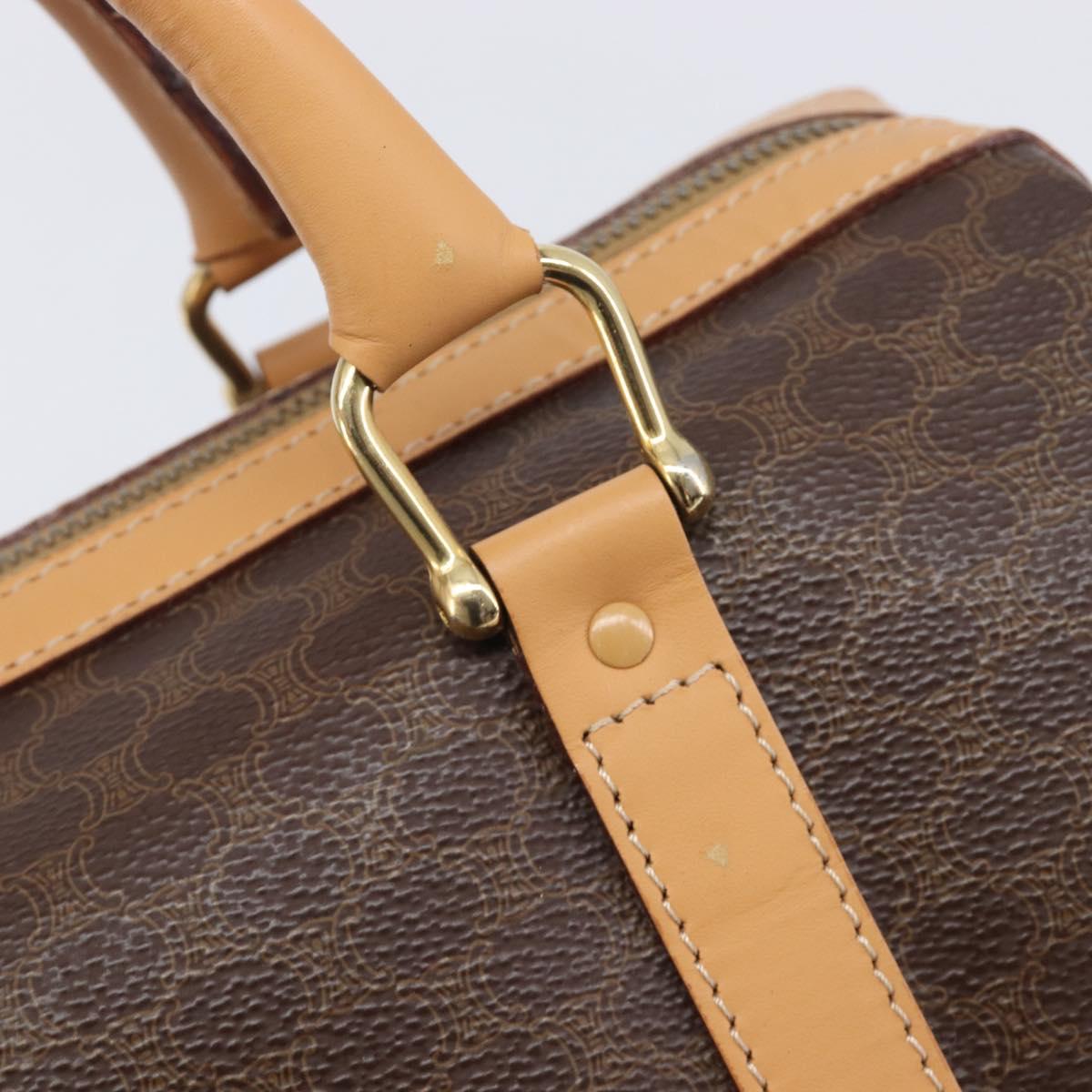 CELINE Macadam Canvas Hand Bag PVC Leather Brown Gold Auth yk21046V