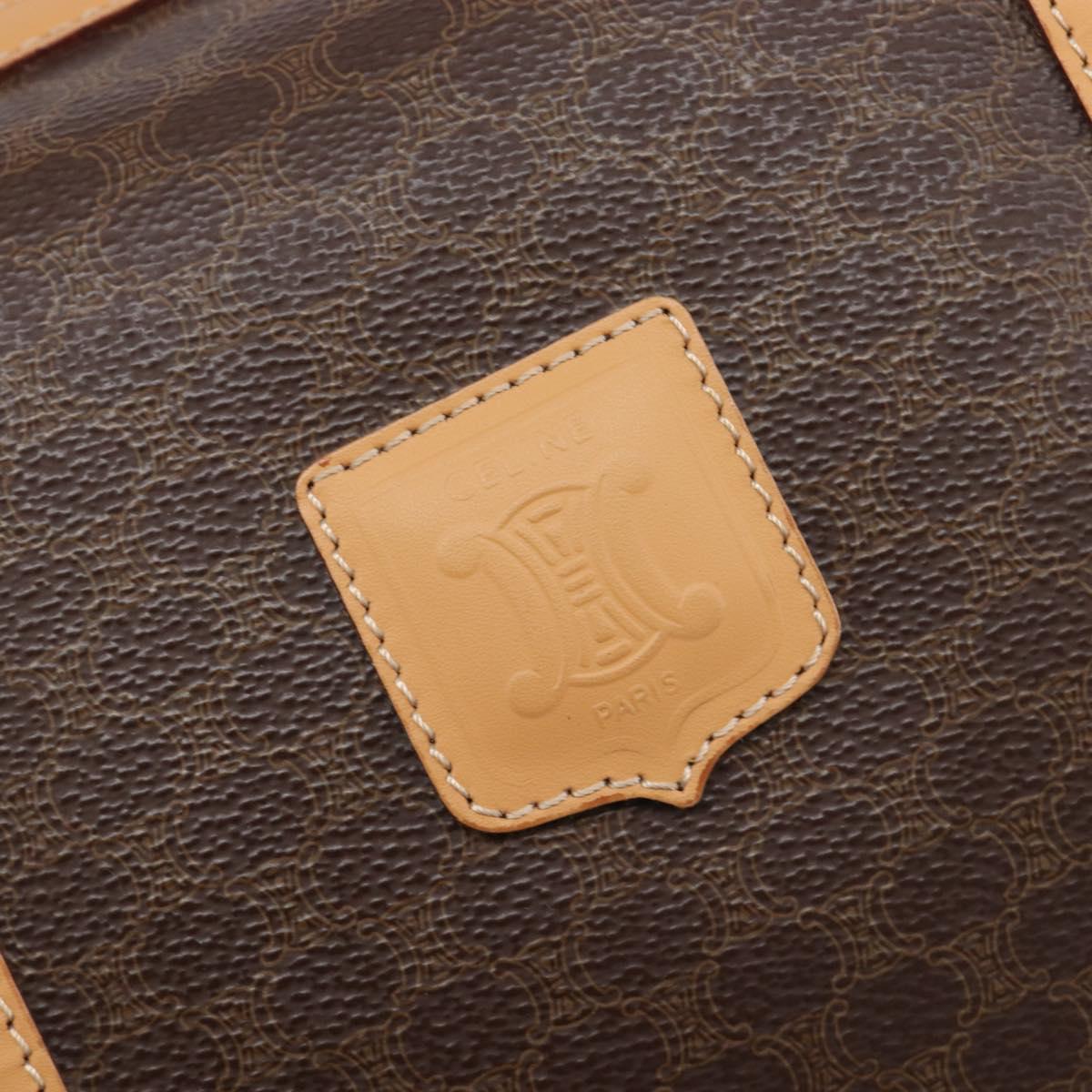 CELINE Macadam Canvas Hand Bag PVC Leather Brown Gold Auth yk21046V
