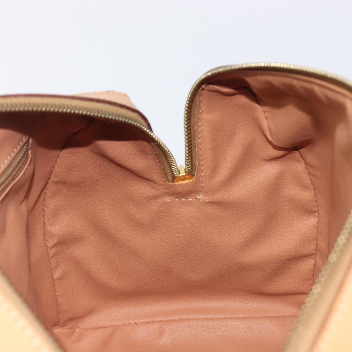 CELINE Macadam Canvas Hand Bag PVC Leather Brown Gold Auth yk21046V
