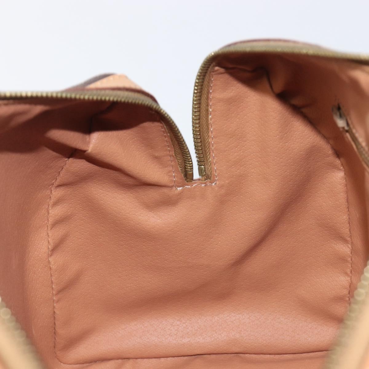 CELINE Macadam Canvas Hand Bag PVC Leather Brown Gold Auth yk21046V