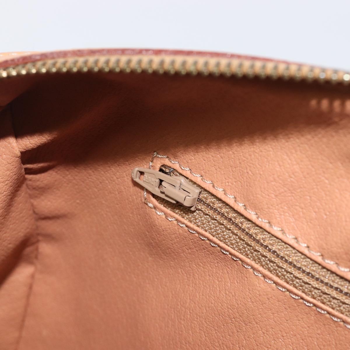 CELINE Macadam Canvas Hand Bag PVC Leather Brown Gold Auth yk21046V