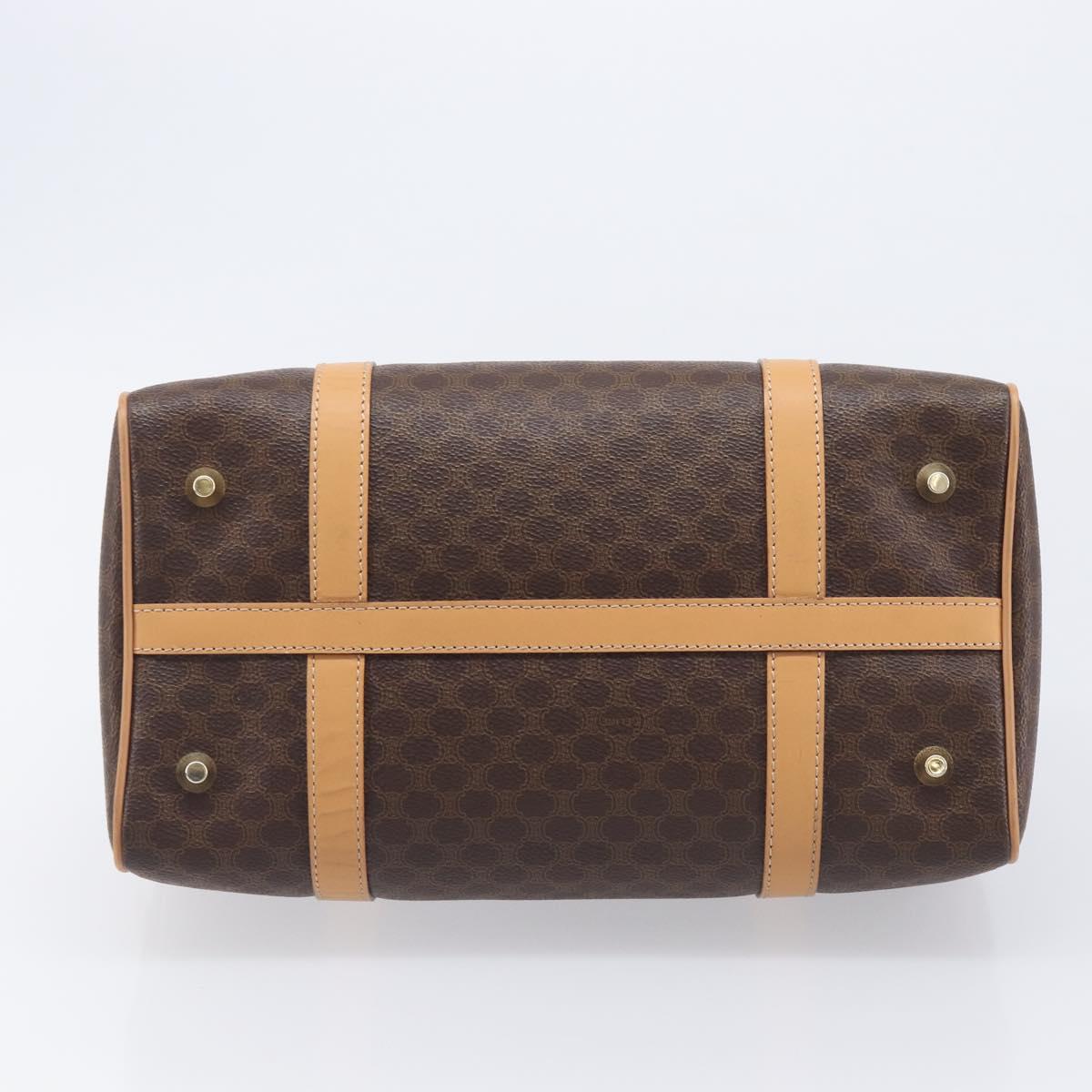 CELINE Macadam Canvas Hand Bag PVC Leather Brown Gold Auth yk21046V