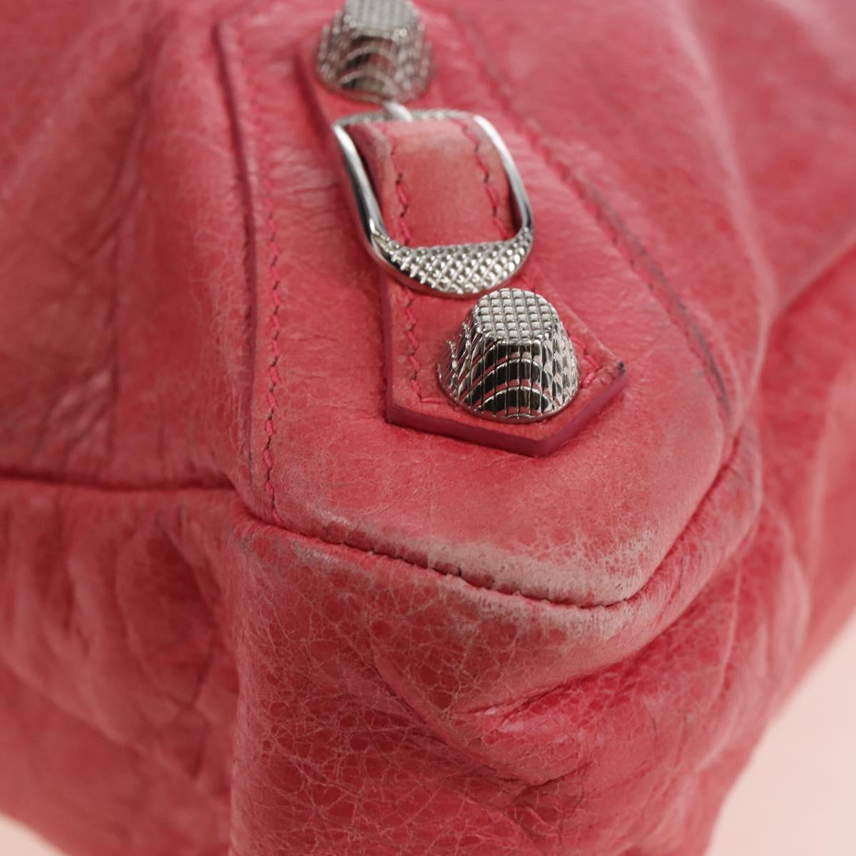 Balenciaga Giant The First Bag Leather 2way Pink Silver 240577 Auth yk21047M