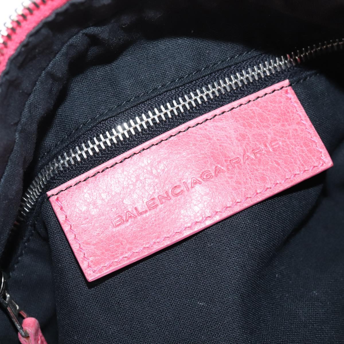 Balenciaga Giant The First Bag Leather 2way Pink Silver 240577 Auth yk21047M