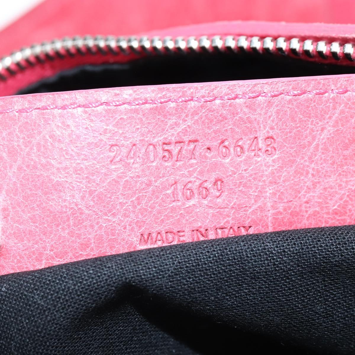 Balenciaga Giant The First Bag Leather 2way Pink Silver 240577 Auth yk21047M
