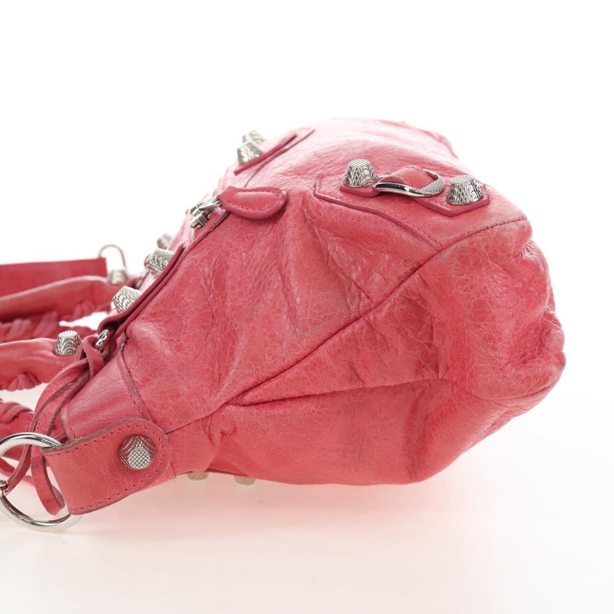 Balenciaga Giant The First Bag Leather 2way Pink Silver 240577 Auth yk21047M