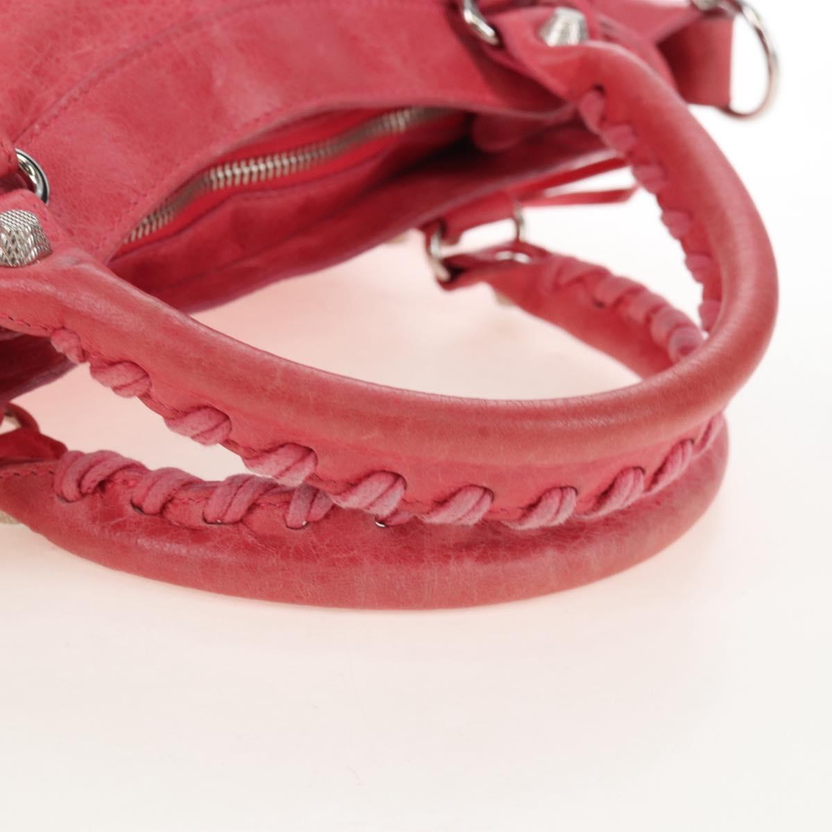 Balenciaga Giant The First Bag Leather 2way Pink Silver 240577 Auth yk21047M