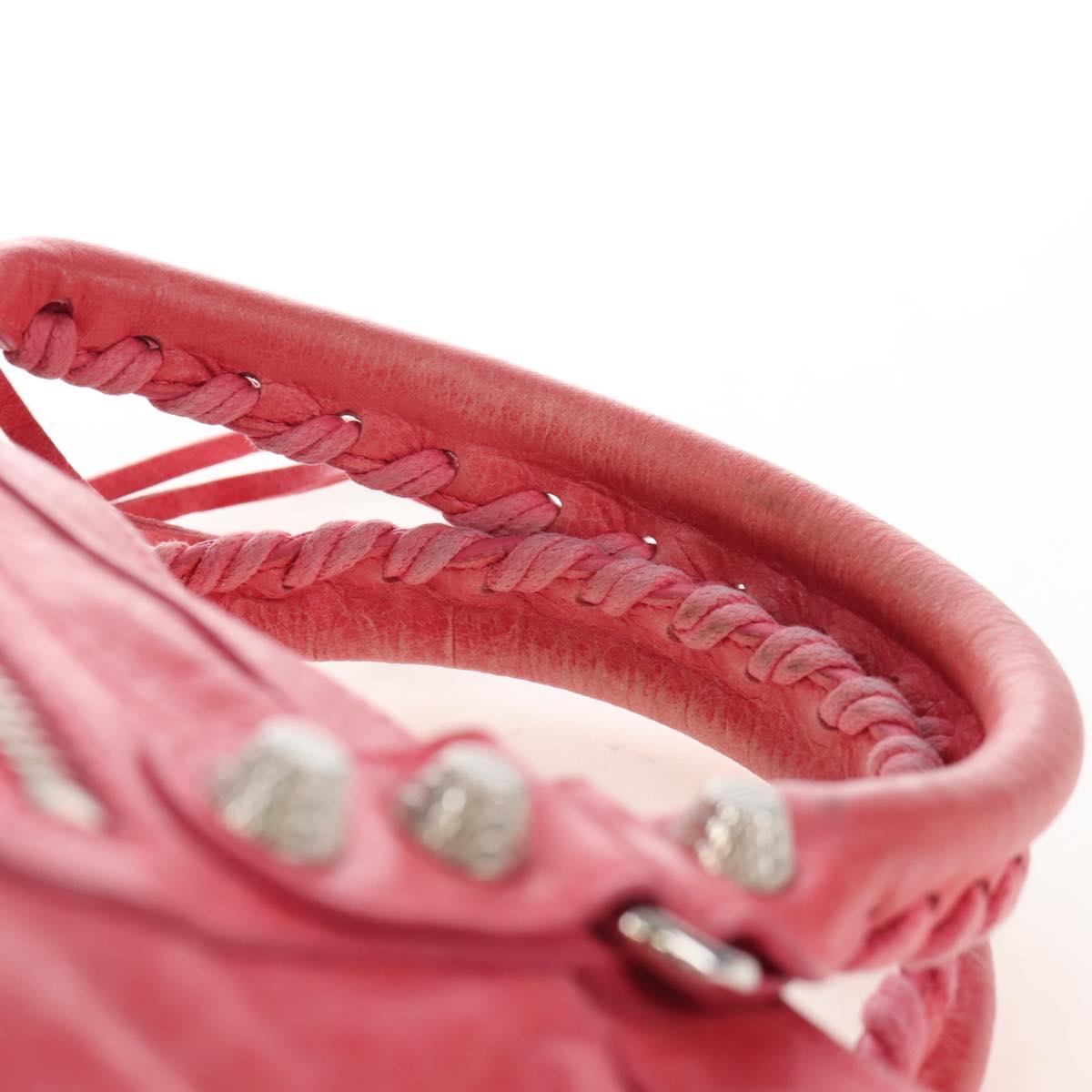 Balenciaga Giant The First Bag Leather 2way Pink Silver 240577 Auth yk21047M