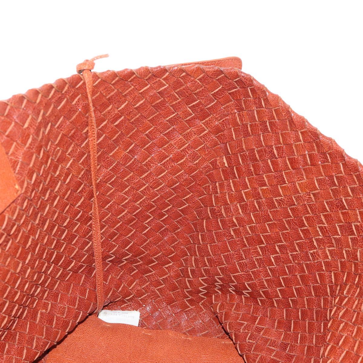Bottega Veneta INTRECCIATO Cabas Hand Bag Leather Brown 113129 Auth yk21049SAM