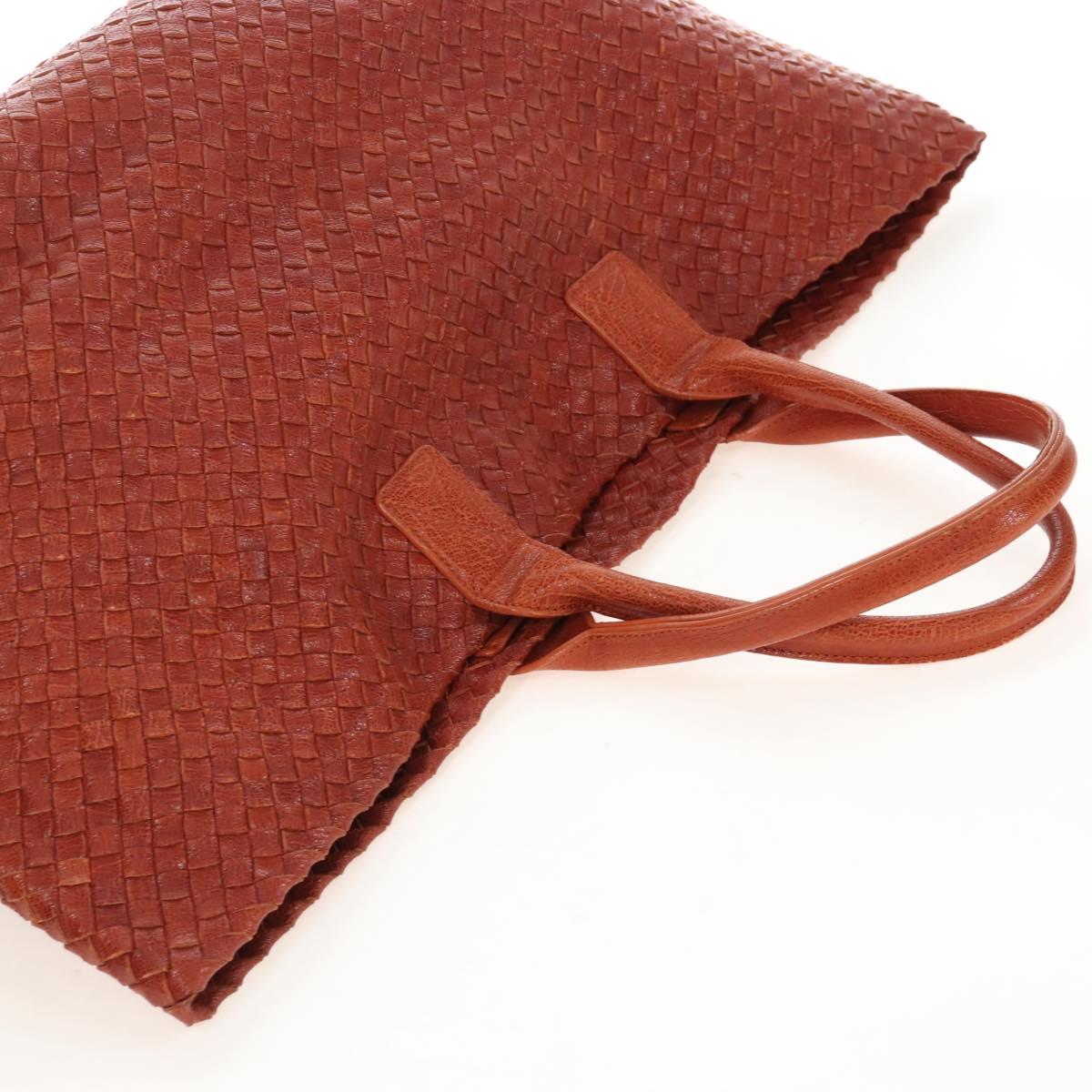 Bottega Veneta INTRECCIATO Cabas Hand Bag Leather Brown 113129 Auth yk21049SAM