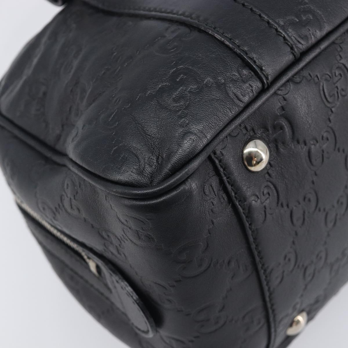 GUCCI GG Canvas Guccissima Hand Bag Black Silver 232958 Auth yk21051V