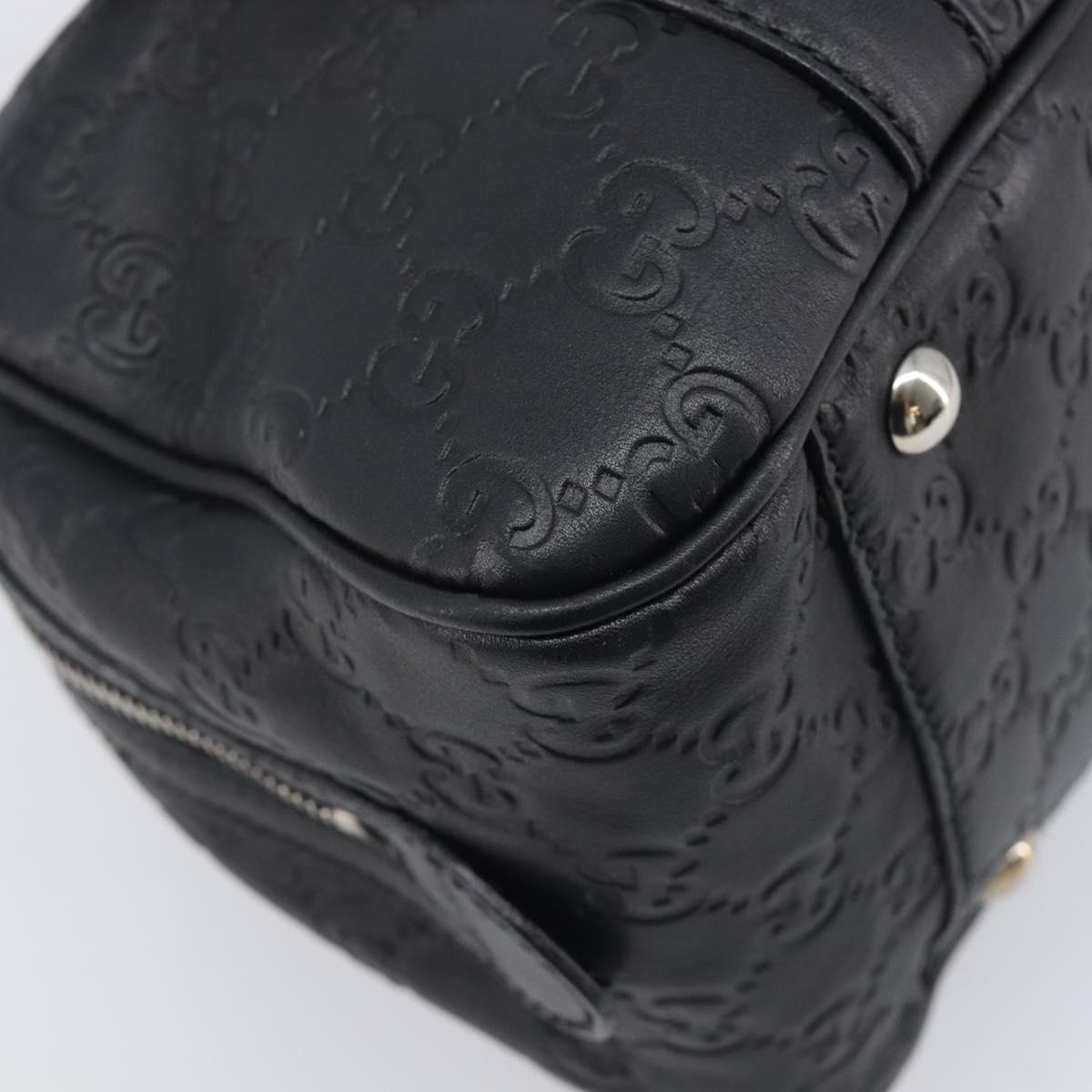 GUCCI GG Canvas Guccissima Hand Bag Black Silver 232958 Auth yk21051V