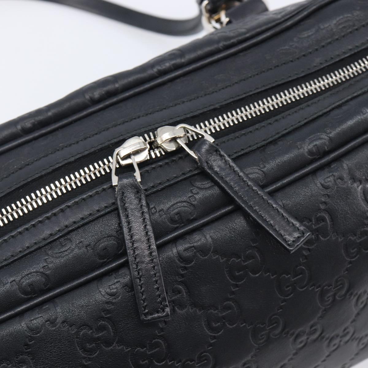 GUCCI GG Canvas Guccissima Hand Bag Black Silver 232958 Auth yk21051V