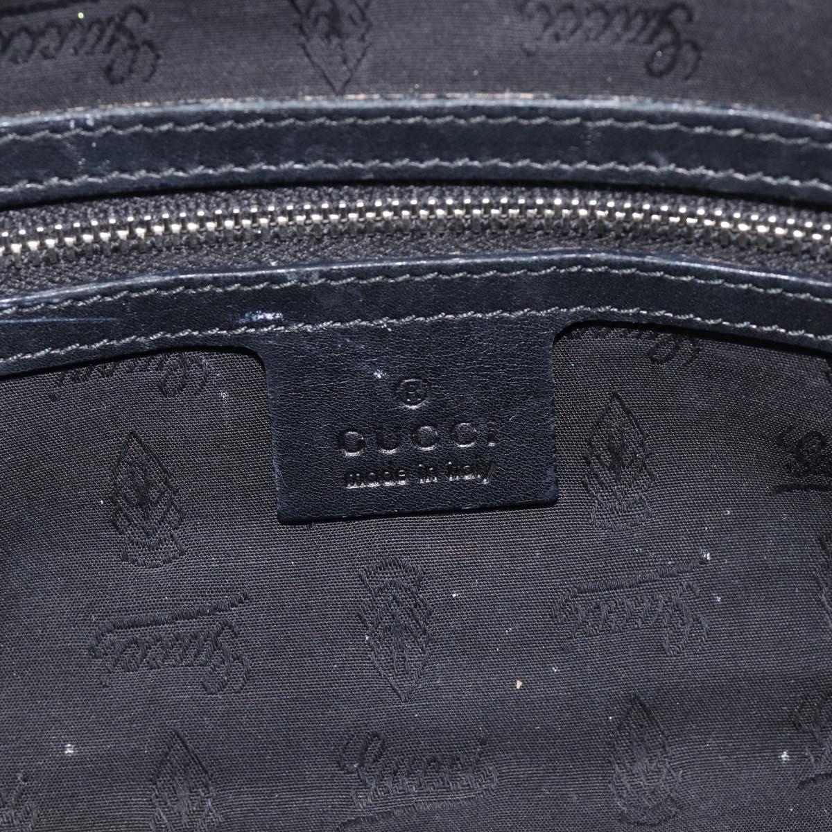 GUCCI GG Canvas Guccissima Hand Bag Black Silver 232958 Auth yk21051V