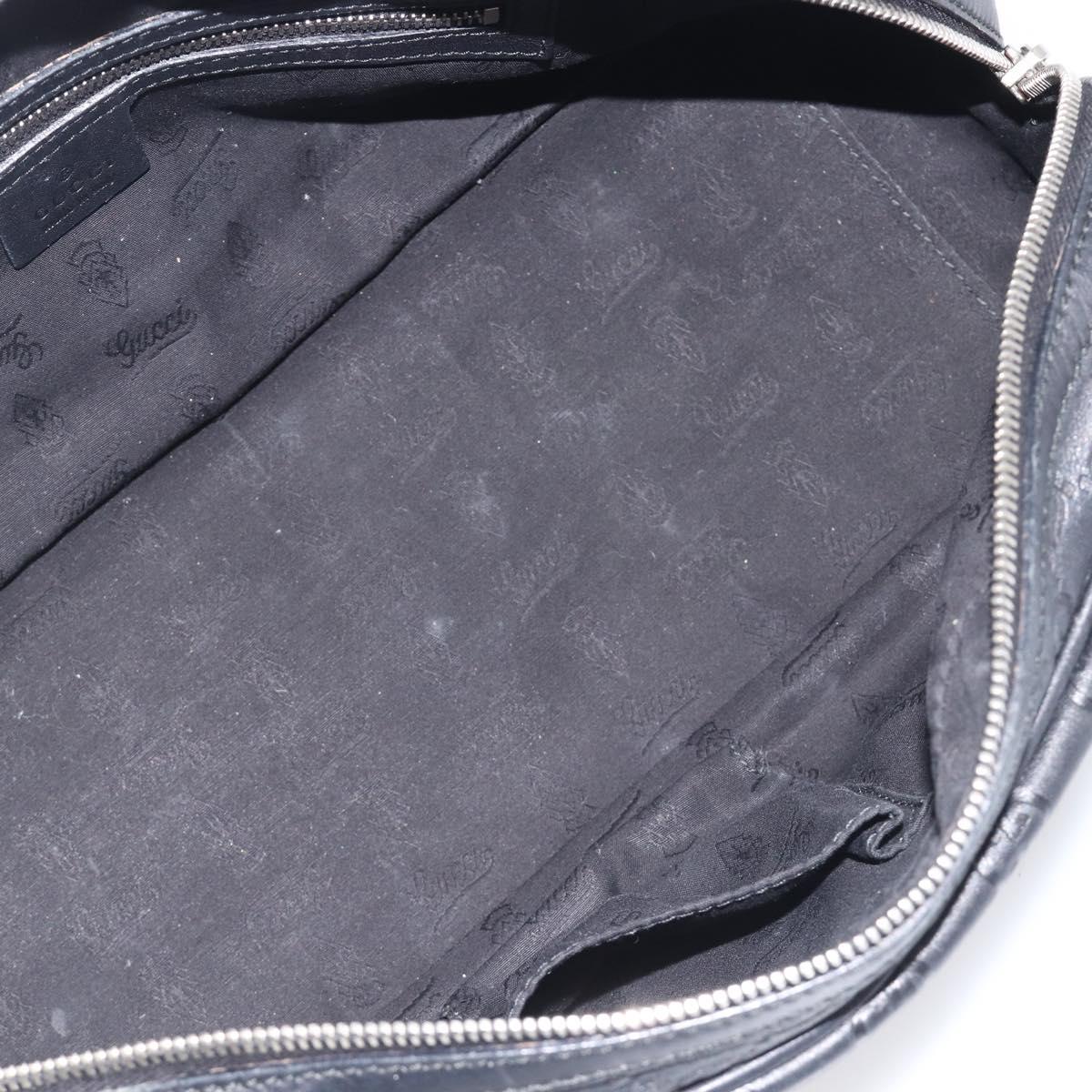 GUCCI GG Canvas Guccissima Hand Bag Black Silver 232958 Auth yk21051V