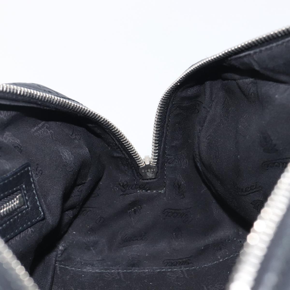 GUCCI GG Canvas Guccissima Hand Bag Black Silver 232958 Auth yk21051V