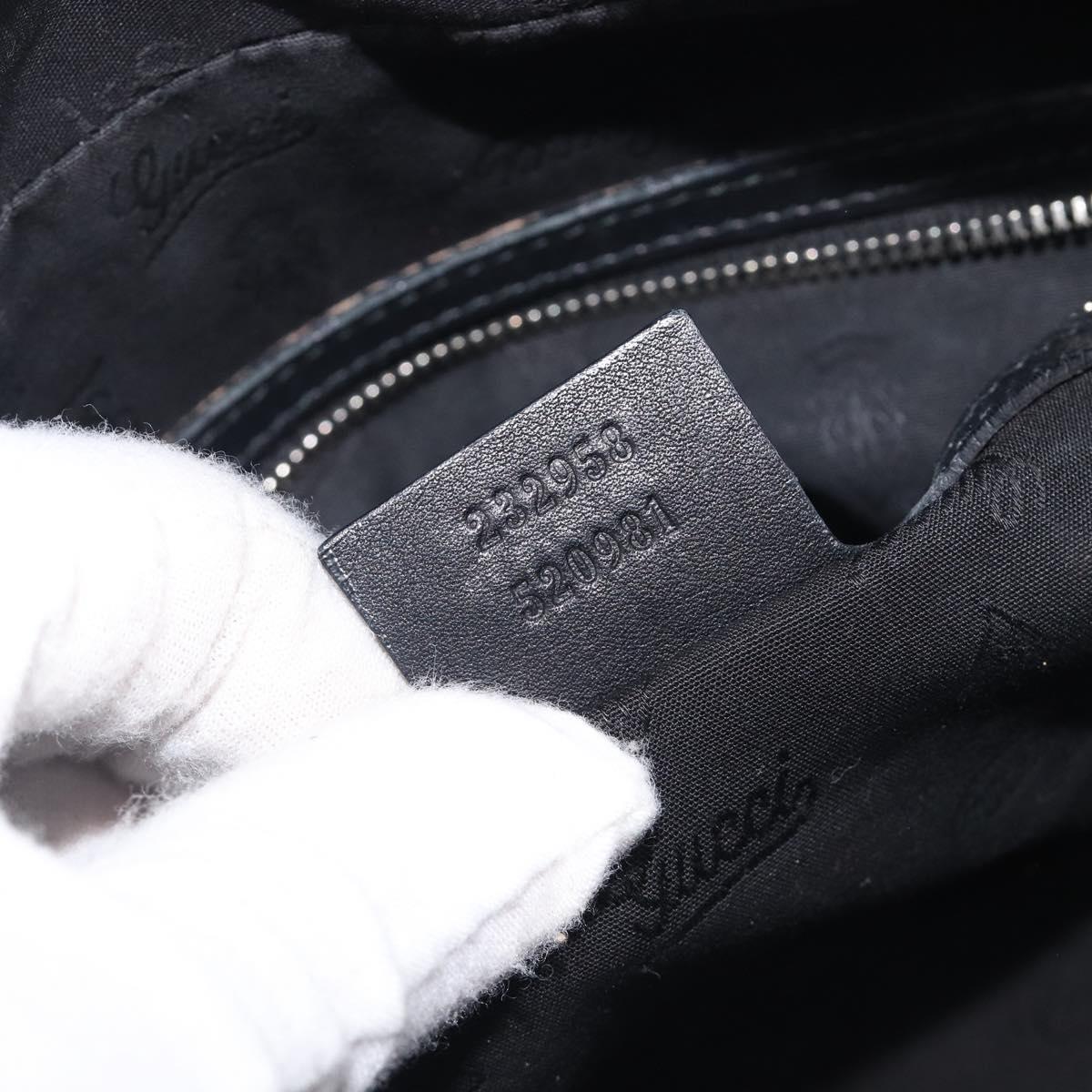 GUCCI GG Canvas Guccissima Hand Bag Black Silver 232958 Auth yk21051V