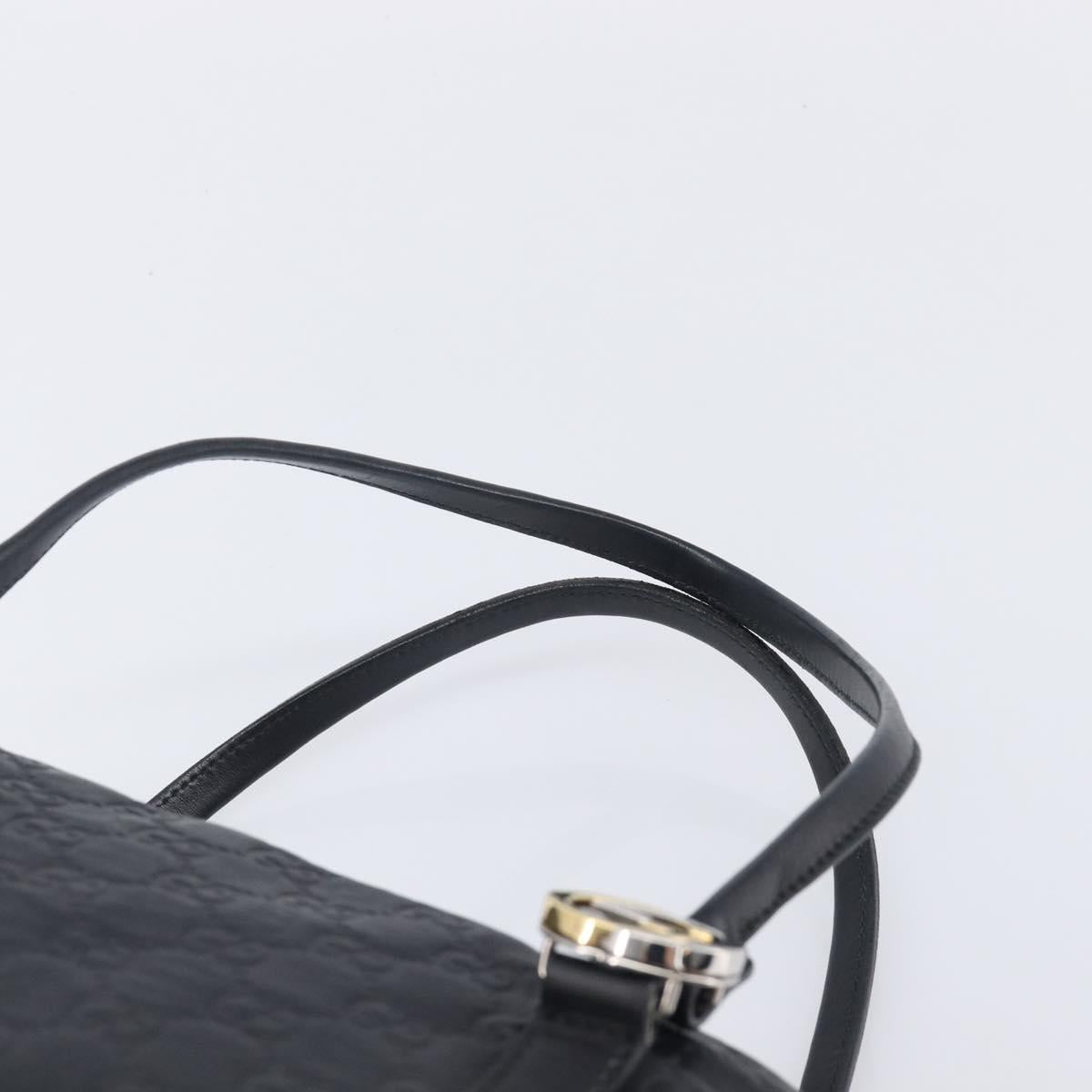 GUCCI GG Canvas Guccissima Hand Bag Black Silver 232958 Auth yk21051V