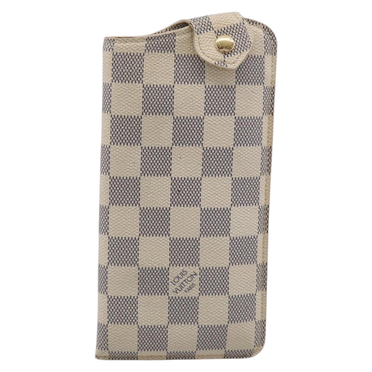 LOUIS VUITTON Azur Etui A Lunettes MM Glasses Case N60025 LV Auth yk21067A