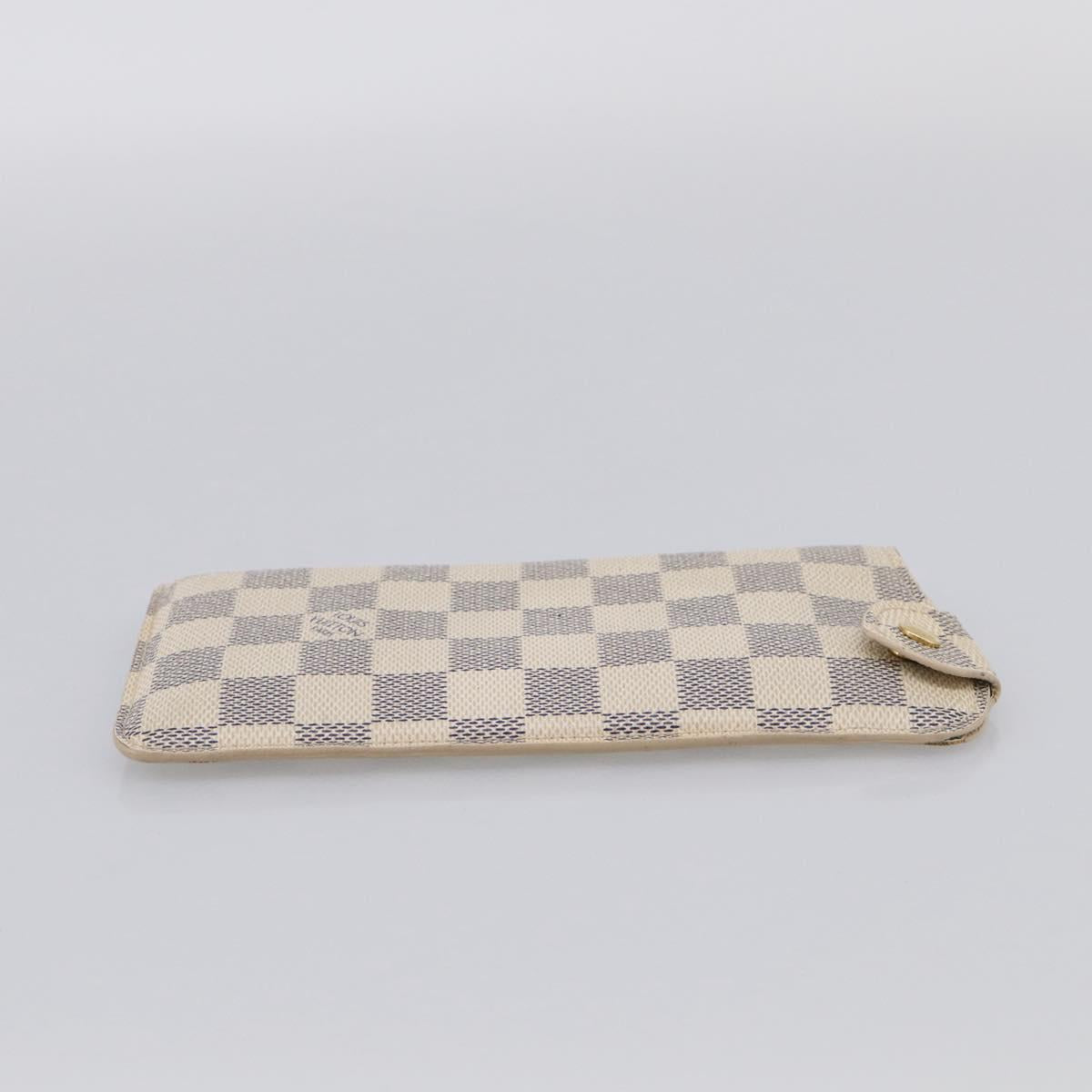 LOUIS VUITTON Azur Etui A Lunettes MM Glasses Case N60025 LV Auth yk21067A